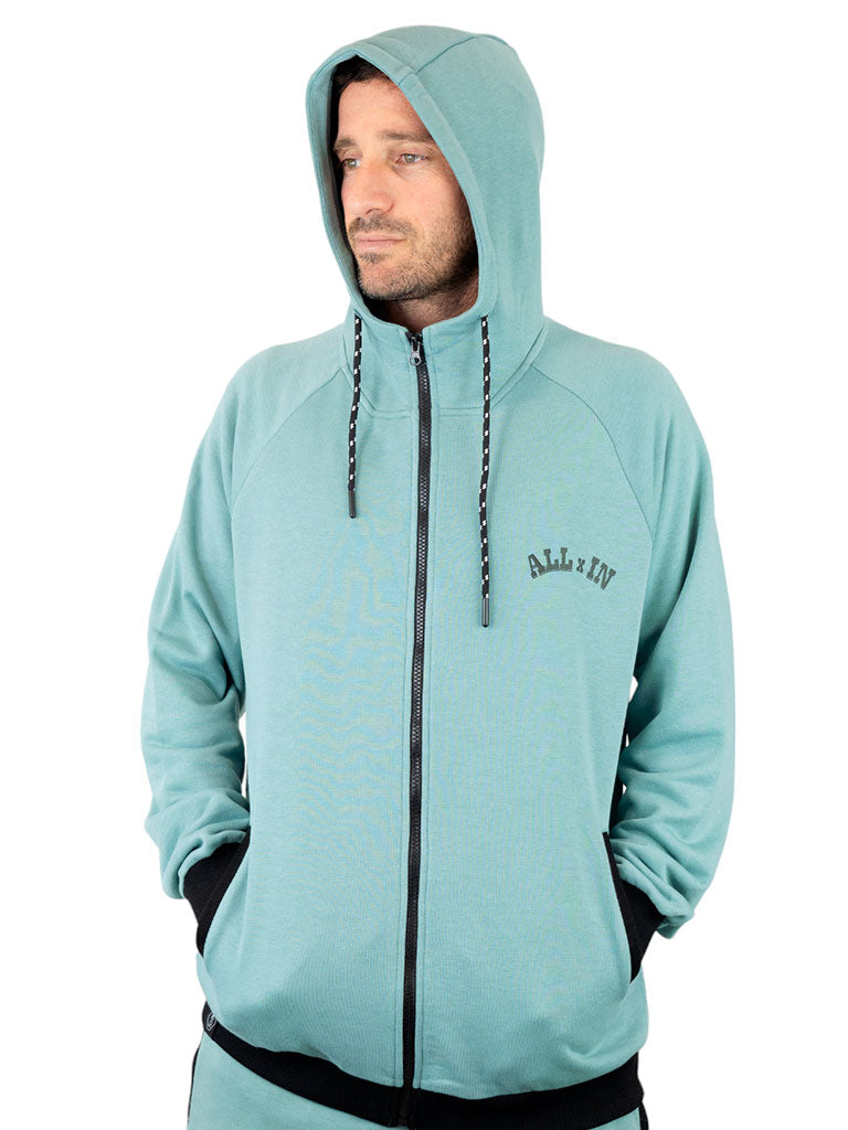 Sudadera con capucha French Terry - Azul Verde L