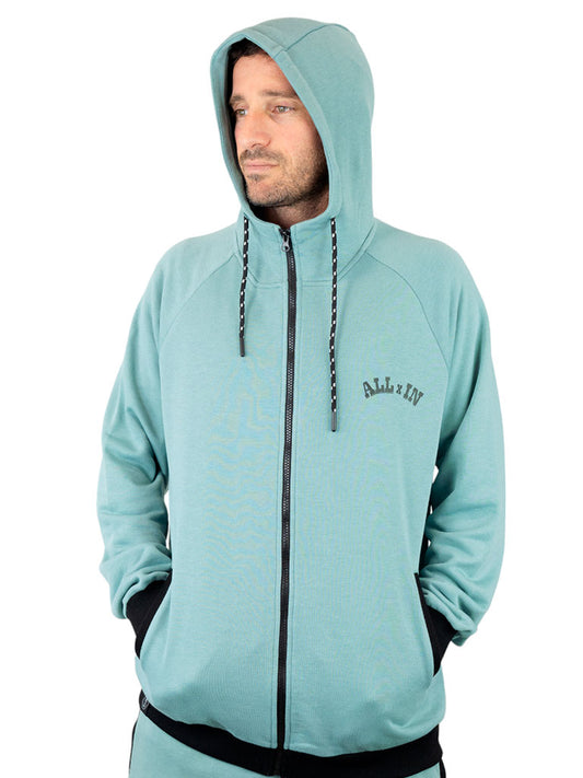 Sudadera con capucha French Terry - Azul Verde L