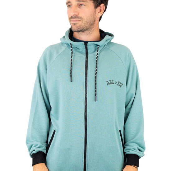 Sudadera con capucha French Terry - Azul Verde L