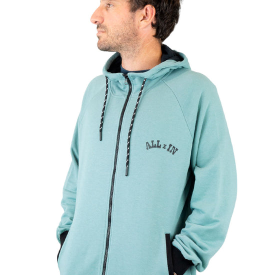 Sudadera con capucha French Terry - Azul Verde L