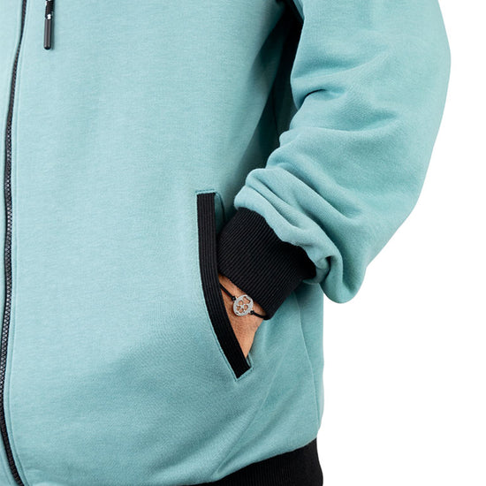 Sudadera con capucha French Terry - Azul Verde L