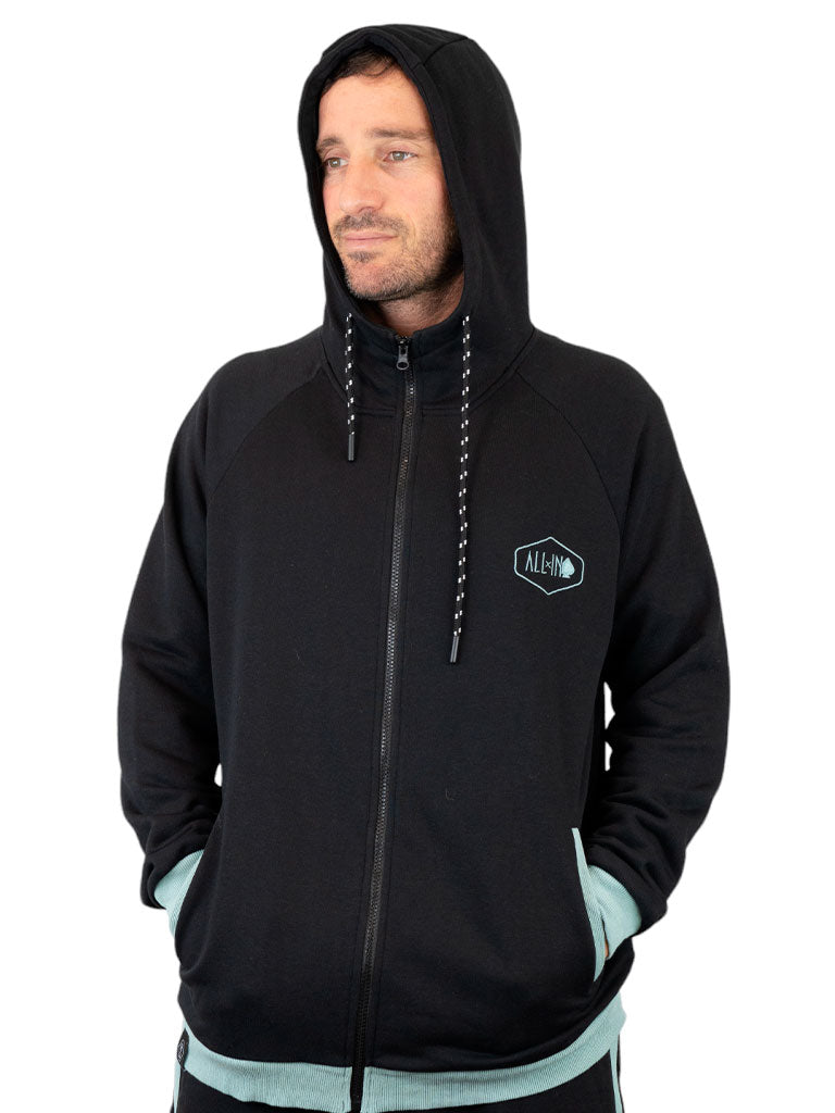 Sudadera con capucha French Terry - Negro L