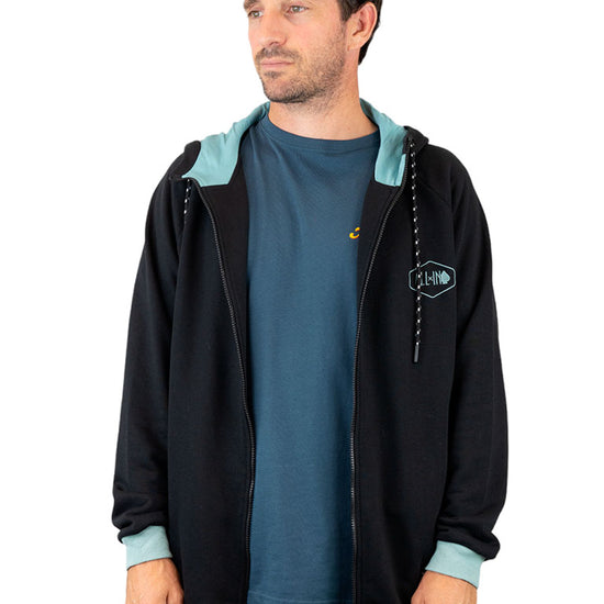 Sudadera con capucha French Terry - Negro L