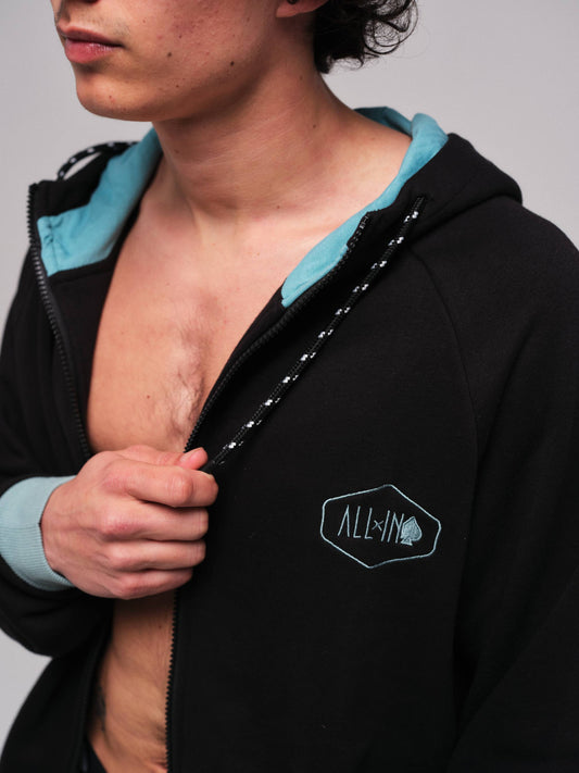 Sudadera de algodón con capucha - Negro