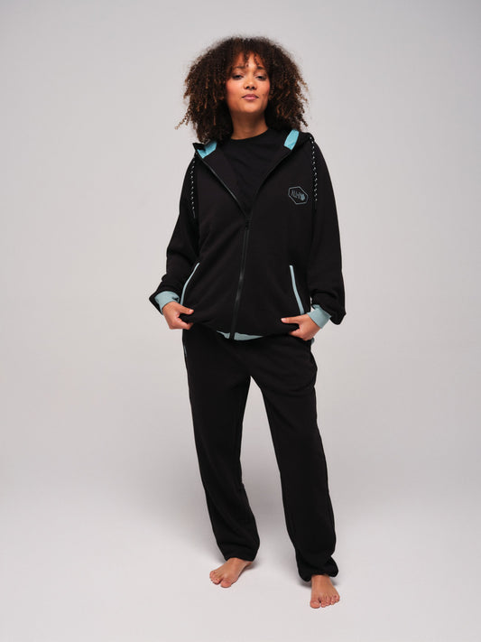 Sudadera de algodón con capucha - Negro
