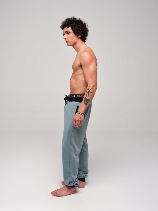 Jogging coton - Bleu vert
