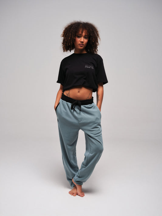 Jogging coton - Bleu vert