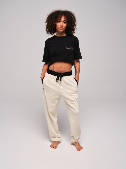 Jogging coton - Blanc cassé