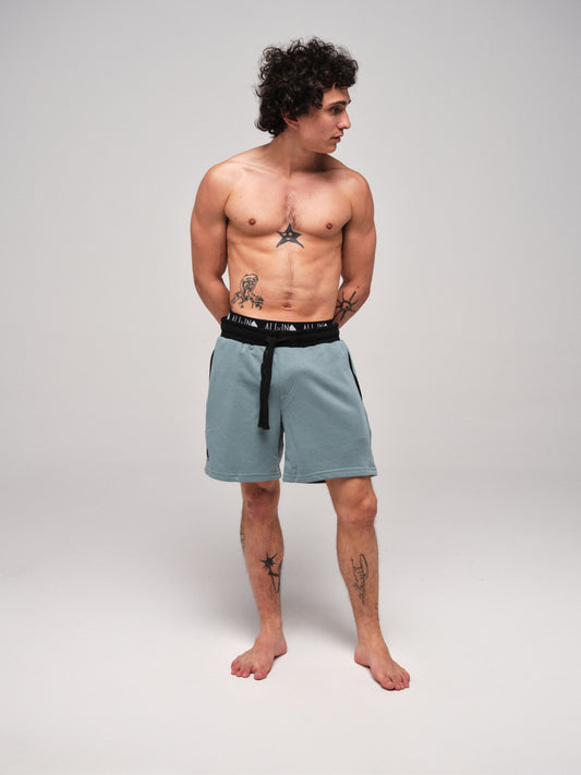 Short coton - Bleu vert