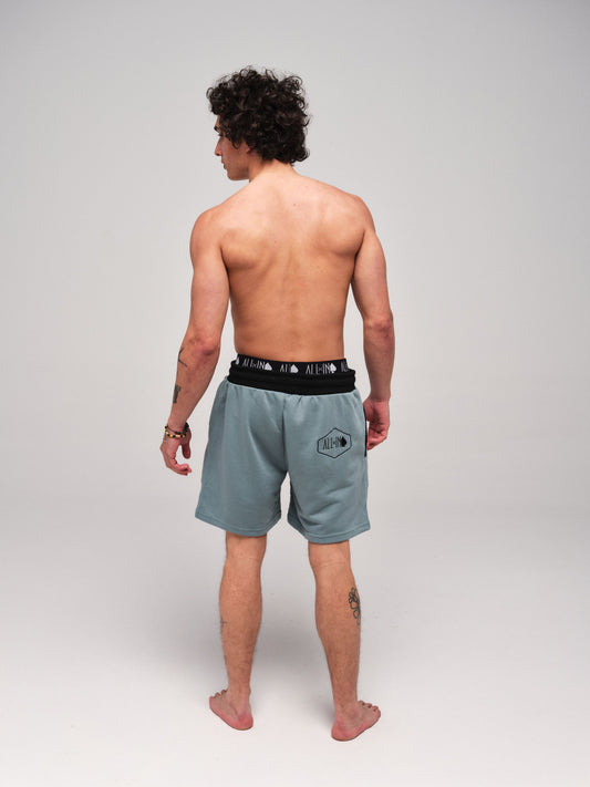 Short coton - Bleu vert
