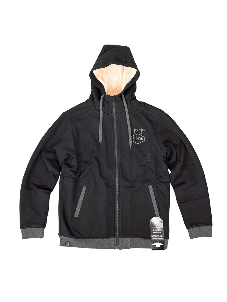 Hoodie Plush - Zwart L