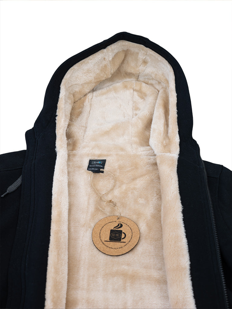 Hoodie Plush - Zwart L