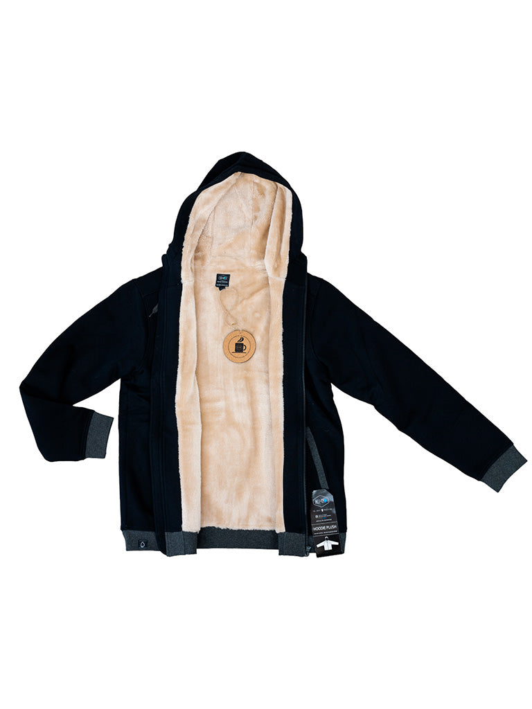 Hoodie Plush - Zwart L