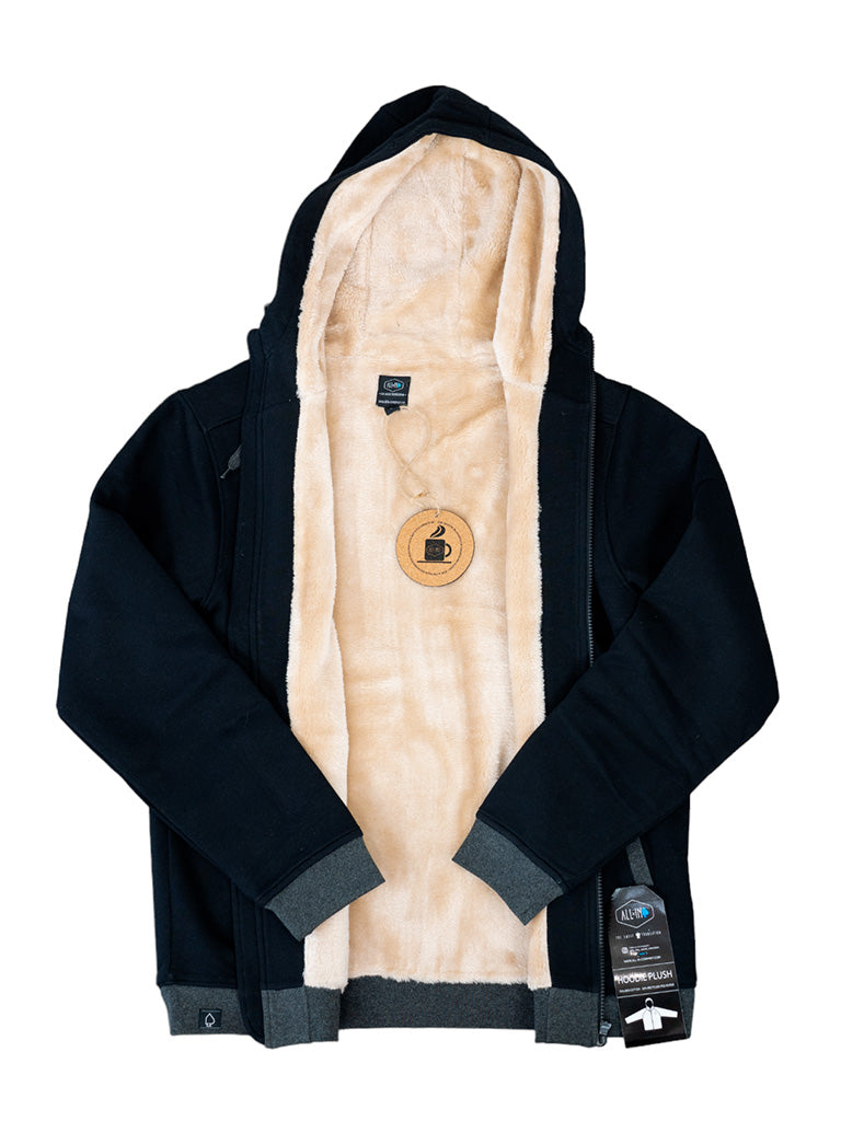 Hoodie Plush - Zwart L