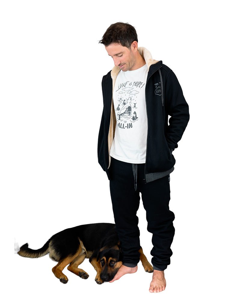 Hoodie Plush - Zwart L