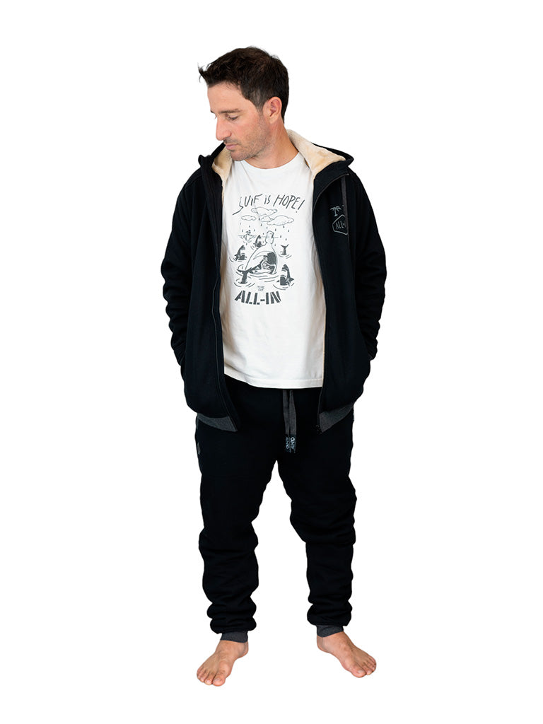 Hoodie Plush - Zwart L