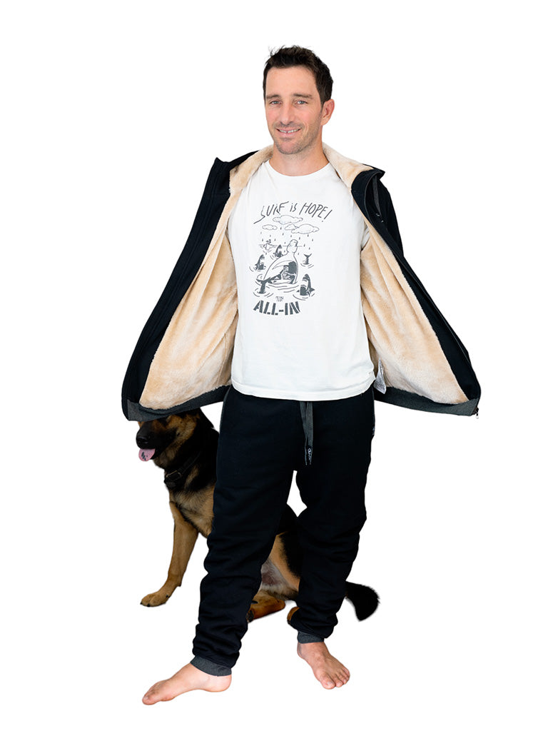 Hoodie Plush - Zwart L