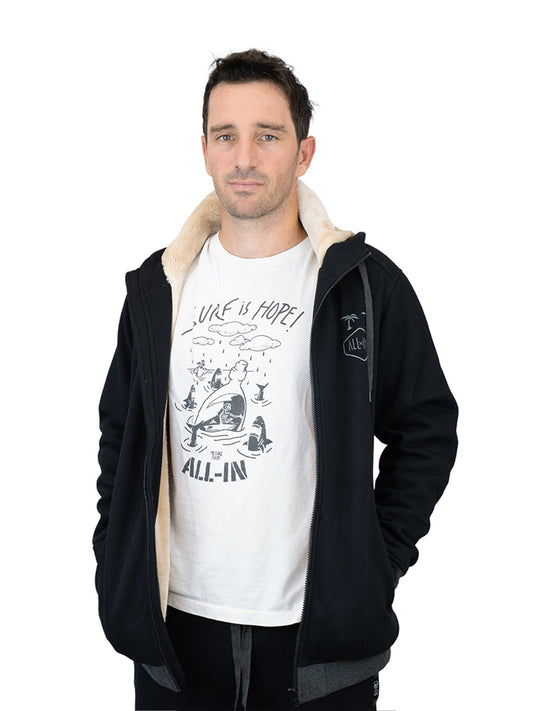 Sudadera con capucha Plush - Negro L