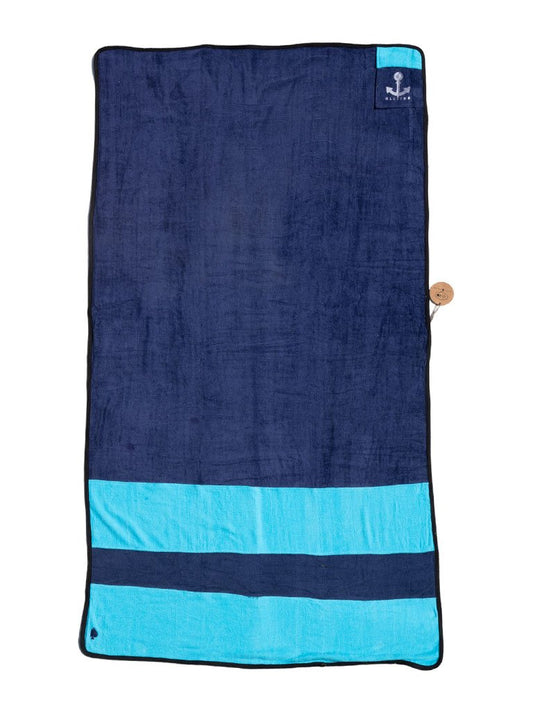 Large Towel - Turquoise Navy One Size
