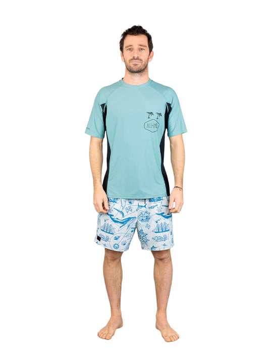 Heren surf lycra - Blauwgroen