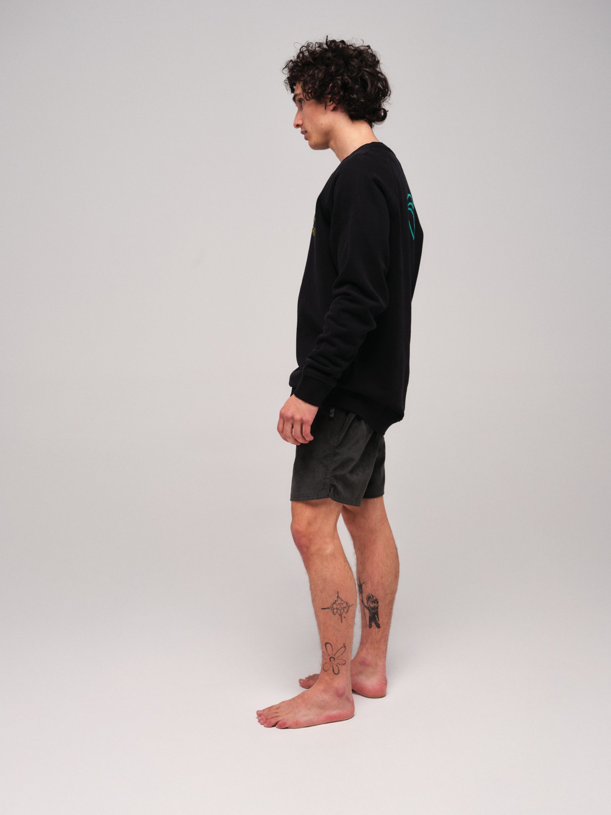 Sweat Shirt Organic - Neon Black L