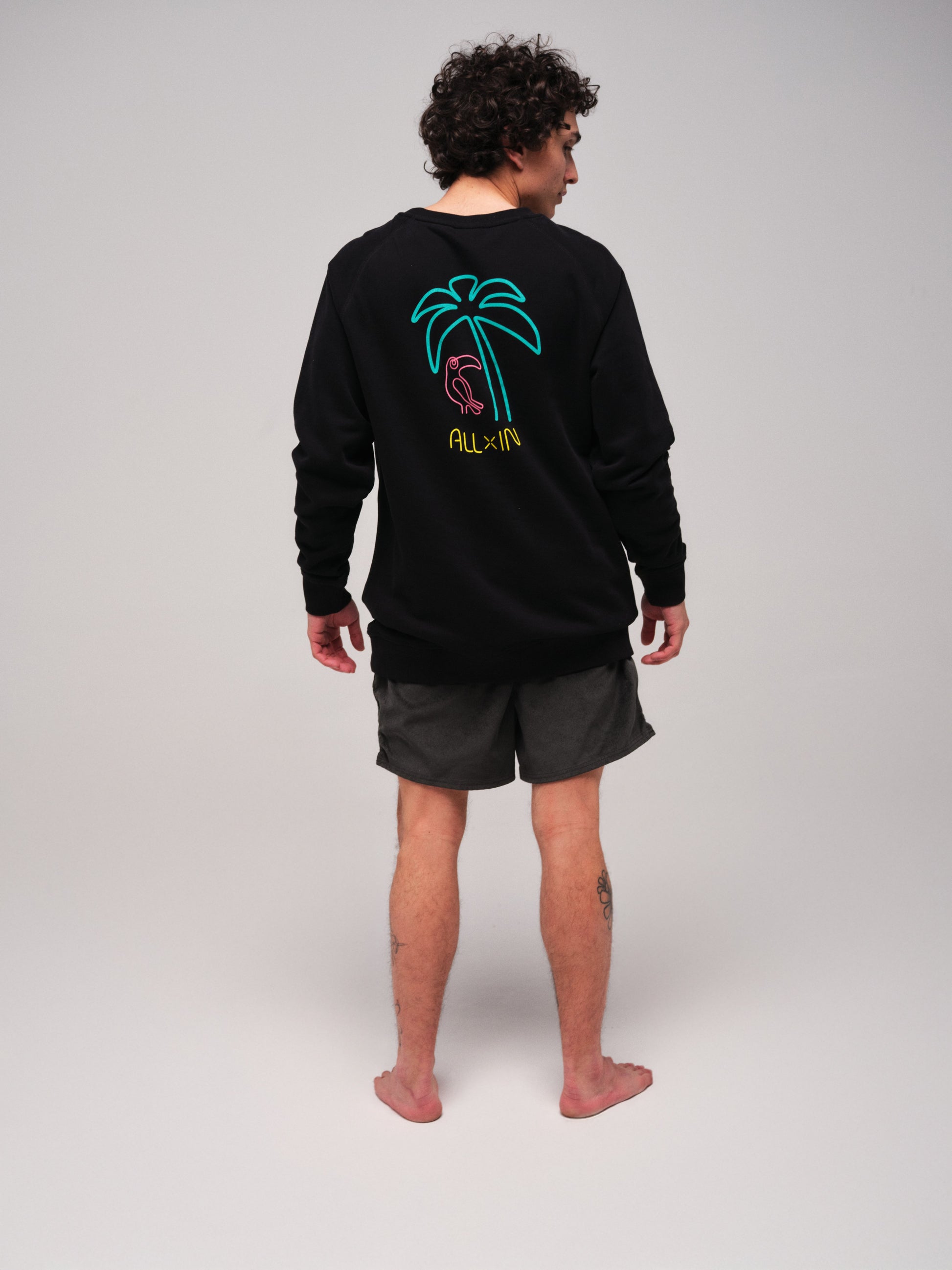 Sweat Shirt Organic - Neon Black L