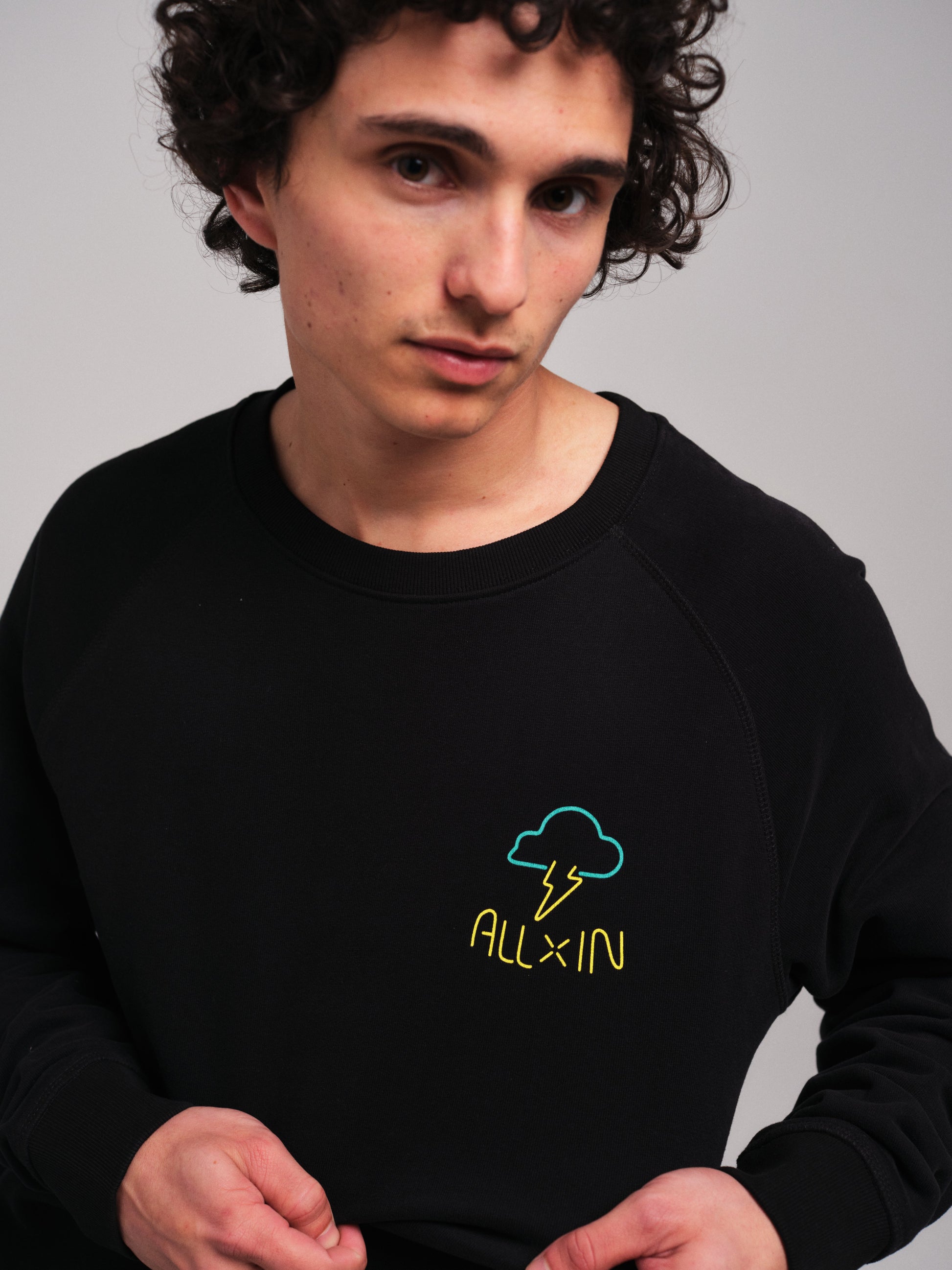 Sweat Shirt Organic - Neon Black L