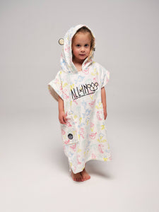 Poncho para niños de 3 a 6 años - Amarillo fluorescente