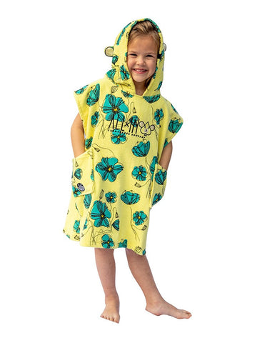Poncho voor baby's - Klaproos / Aqua 3-6 jaar
