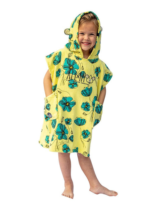 Poncho voor baby's - Klaproos / Aqua 3-6 jaar