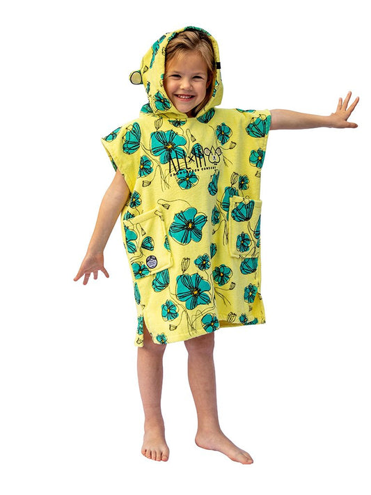Poncho voor baby's - Klaproos / Aqua 3-6 jaar
