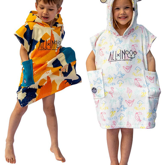 Poncho voor baby's - Camo Sunny / Navy Wafel 3-6 jaar