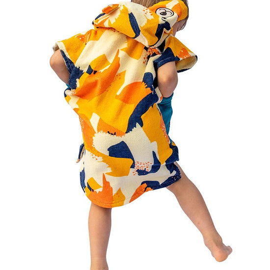 Poncho voor baby's - Camo Sunny / Navy Wafel 3-6 jaar