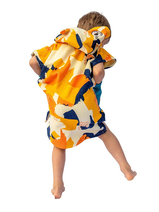 Poncho voor baby's - Camo Sunny / Navy Wafel 3-6 jaar