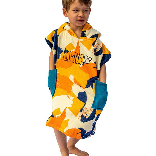 Poncho voor baby's - Camo Sunny / Navy Wafel 3-6 jaar