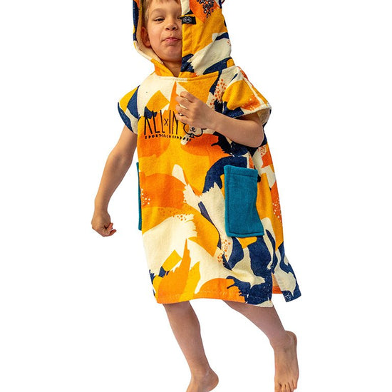 Poncho voor baby's - Camo Sunny / Navy Wafel 3-6 jaar
