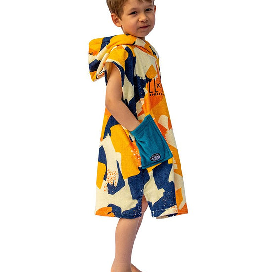 Poncho voor baby's - Camo Sunny / Navy Wafel 3-6 jaar
