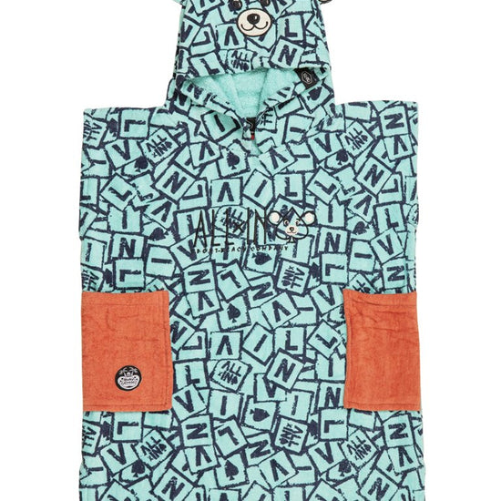 Poncho bebé - Lettrage All-In / Grey Blue Waffle 3-6 años
