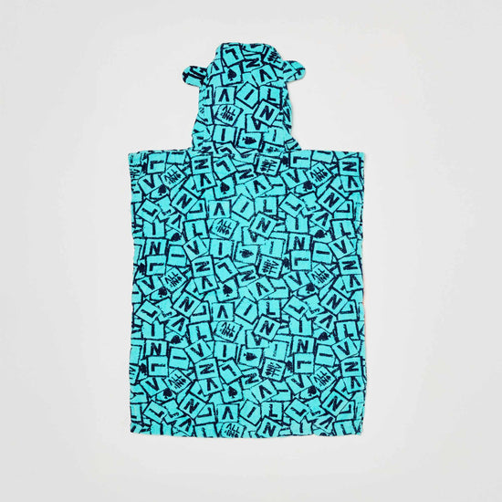 Poncho bebé - Lettrage All-In / Grey Blue Waffle 3-6 años