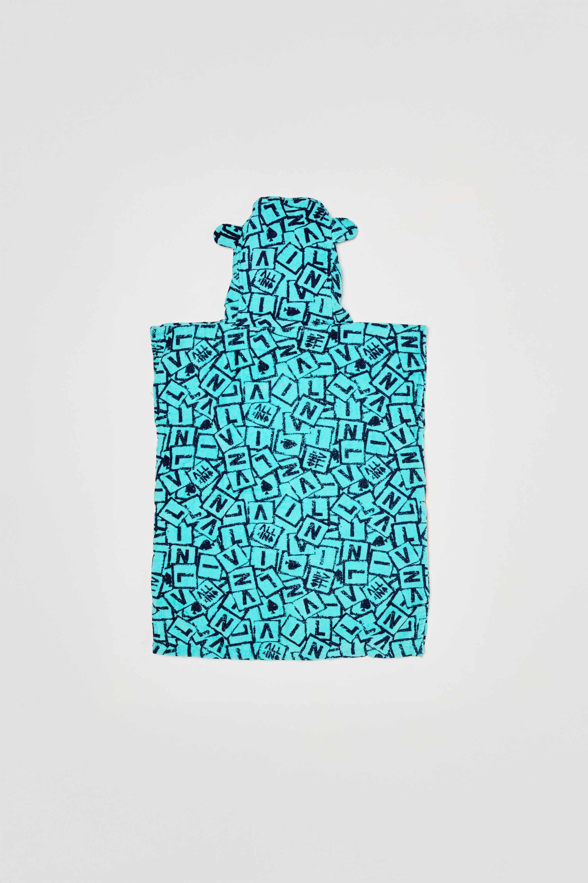 Poncho bebé - Lettrage All-In / Grey Blue Waffle 3-6 años