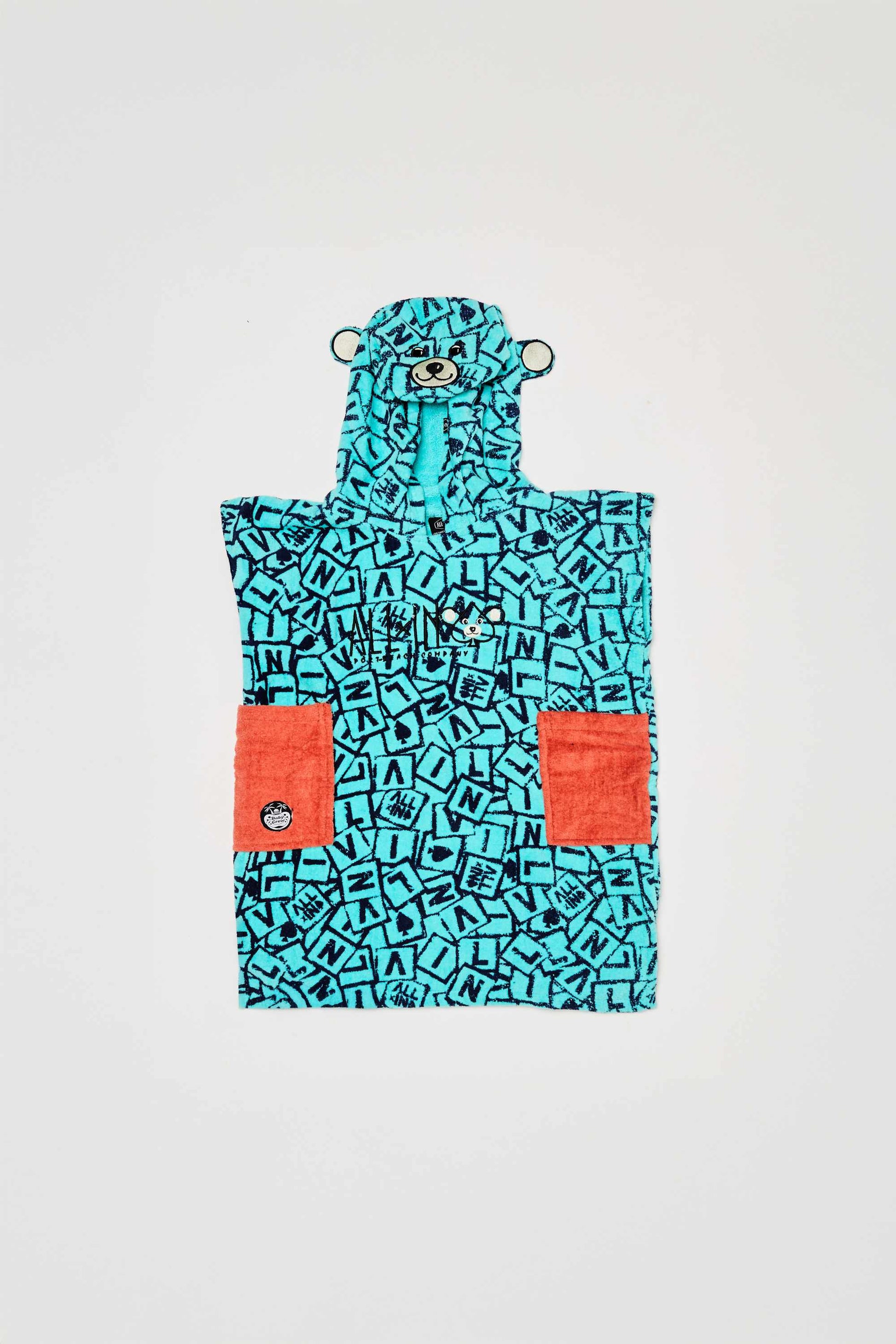 Poncho bebé - Lettrage All-In / Grey Blue Waffle 3-6 años
