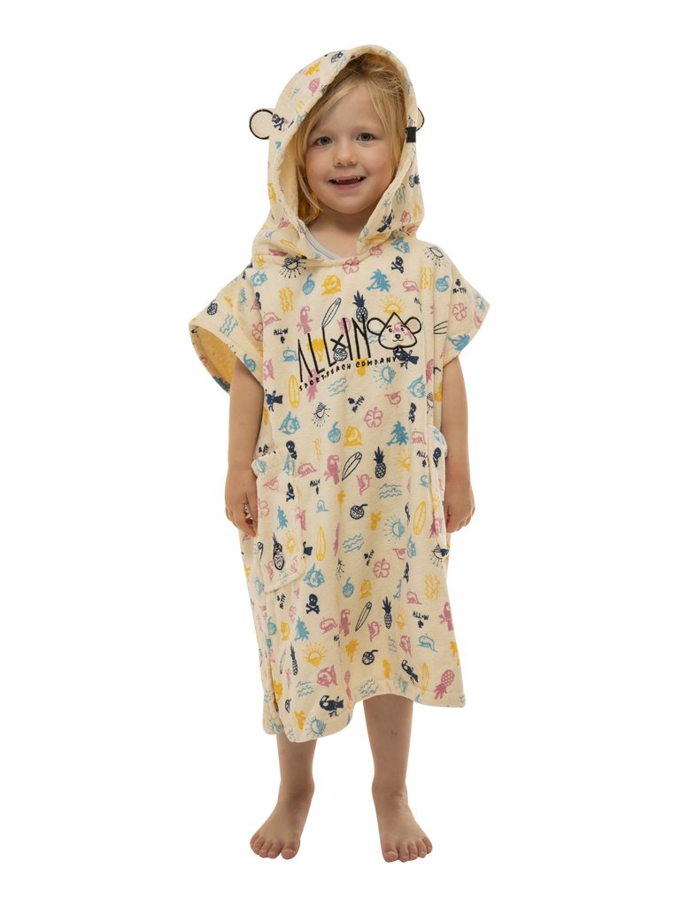 Poncho - Baby Strand Roze 3-6 jaar