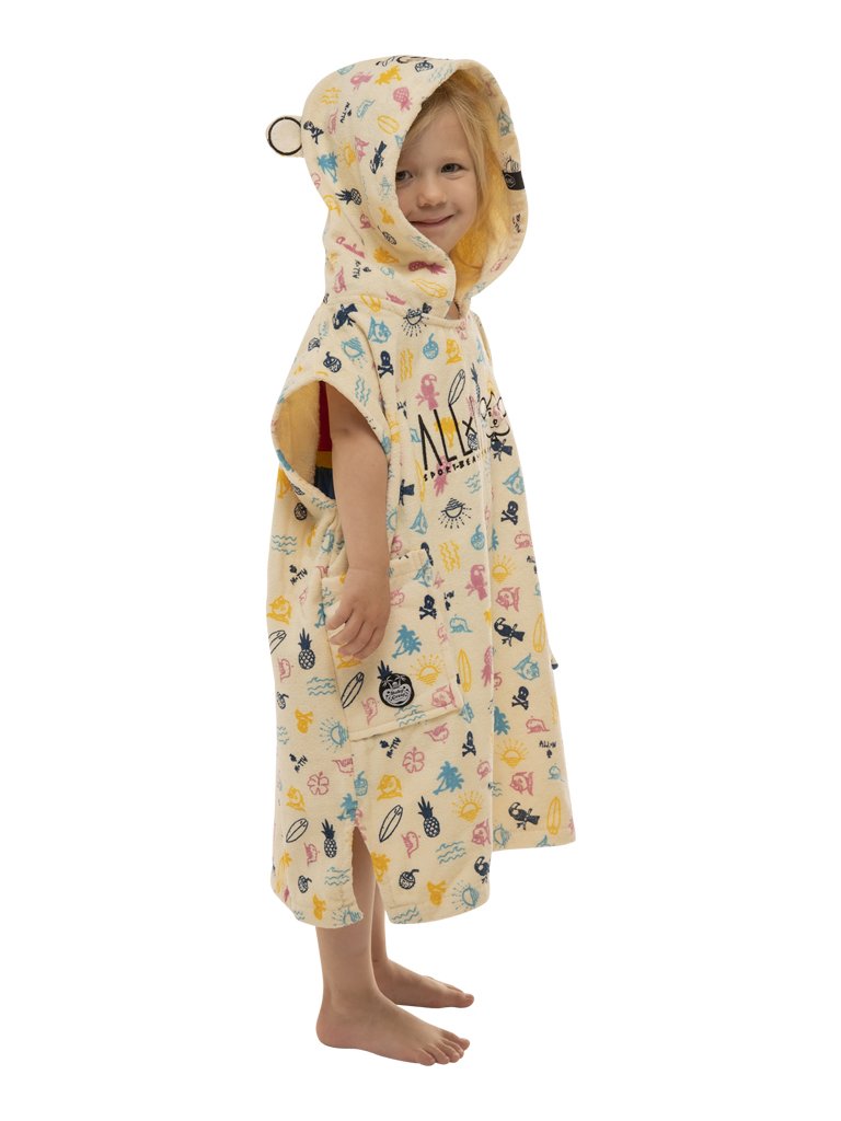 Poncho - Baby Strand Roze 3-6 jaar