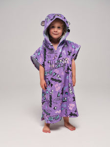 Poncho para niños de 3 a 6 años - Pop 80s Violet