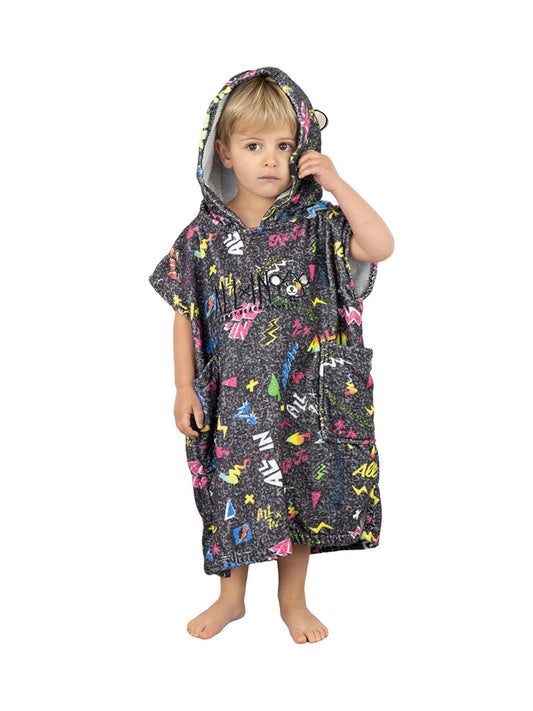 Kinderponcho 3 tot 6 jaar - Pop 80s Black