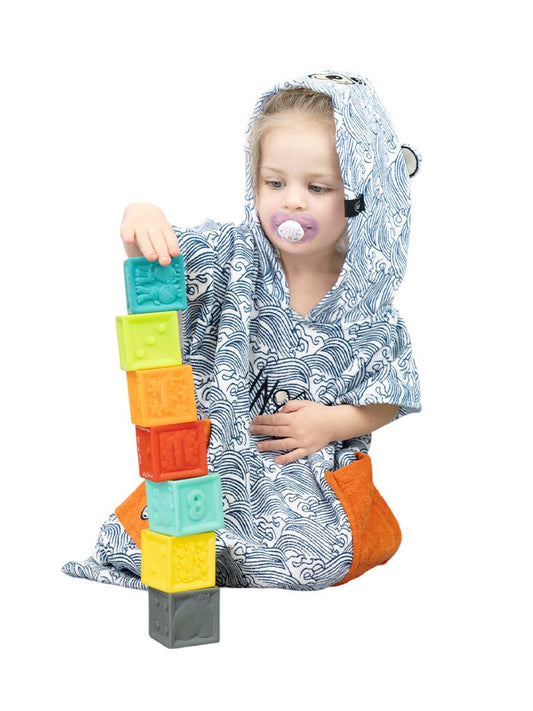 Poncho voor baby's - Oceaan 3-6 jaar