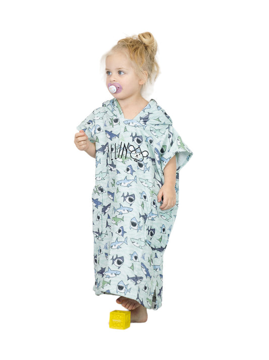 Poncho enfant 3 à 6 ans - SHARKY BLUE