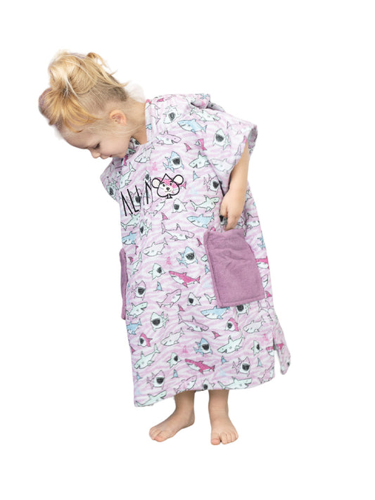 Poncho enfant 3 à 6 ans - SHARKY PINK