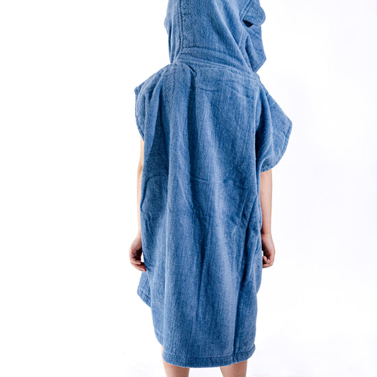 Dos du poncho surf bébé ALL-IN Kaï Surf Blue, capuche avec oreilles décoratives, coloris bleu