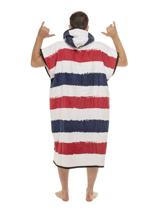 Classic Poncho Beach Crew - Stripe Blue Waffle Talla única